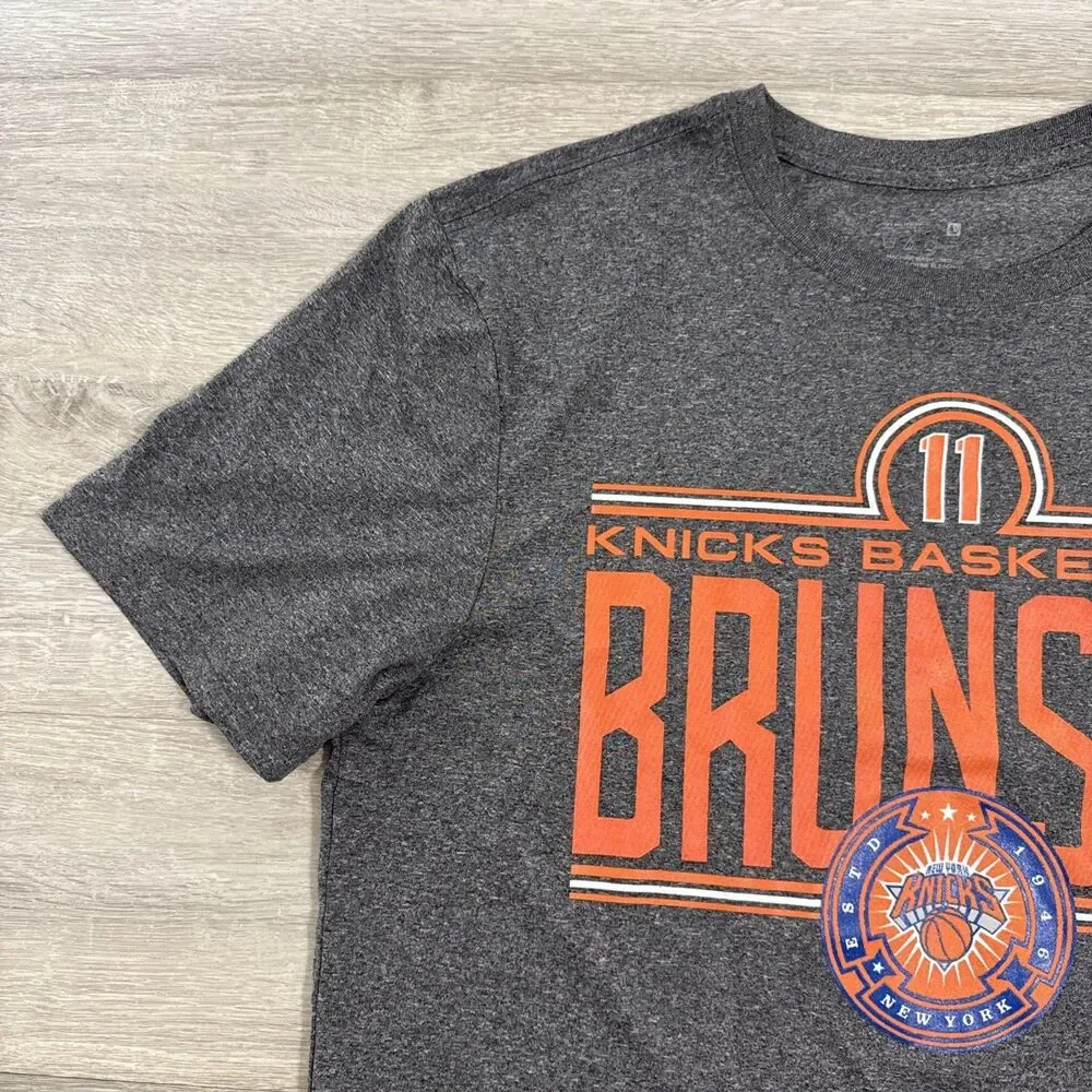 Jalen Brunson Shirt New York Knicks NBA Basketball Men’s Gray Large Polyester